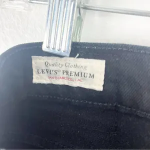 LEVI’S Black Big E Button Fly Wedgie Straight Leg Jeans Size 28 Biker Casual thumbnail 5
