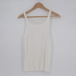 Aerie Tank Top Womens Large White Ribbed Knit Scoop Neck Sleeveless Outdoor thumbnail 2