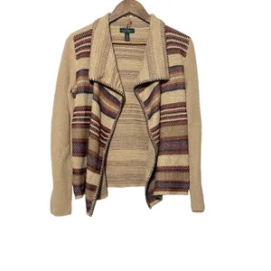 Lauren Ralph Lauren Jeans · Small · Striped Waterfall Draped Cotton Cardigan thumbnail 4