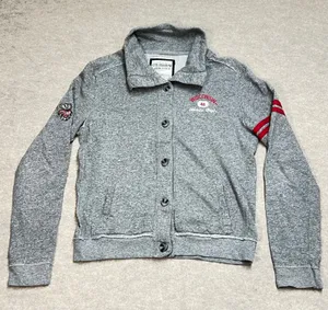 Colosseum Athletics Women Wisconsin Badgers Button Up Sweatshirt Gray Large‎ thumbnail 1