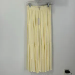 Z Supply Nicola Crinkled Gauze Tiered Maxi Skirt Pale Yellow thumbnail 3