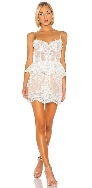 Revolve v chapman poppy lace mini dress in white. Size XS. thumbnail 1