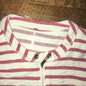 Free People military red stripe peplum ruffle boho  jacket thumbnail 2