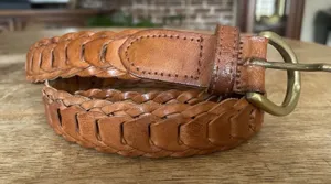 Unisex Belt Brown Genuine Leather 34 Inch thumbnail 1
