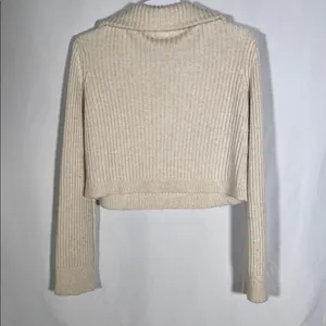 Tularosa Lovelle Zip Up Sweater Cream Womens Small Wool thumbnail 6