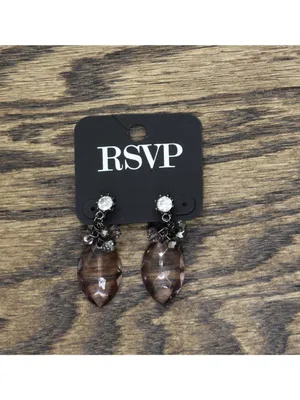 NWT Charming Charlie by RSVP Drop Earrings Gunmetal Black / Purple 1.75" thumbnail 3