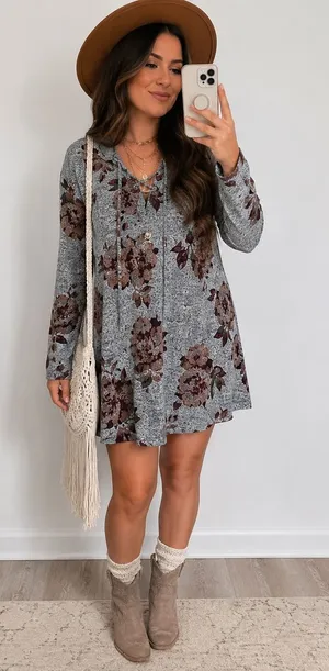Maurices Floral Sweater Dress thumbnail 1