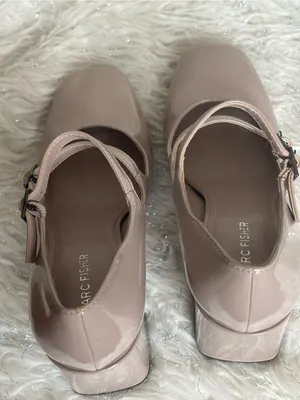Marc Fisher Charisy Beige Women’s Tapered Patent Leather Block Heel Shoes Size8M thumbnail 8
