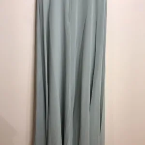 David's Bridal Women's Dusty Sage Long Spaghetti V Neck Formal Dress 4 thumbnail 11