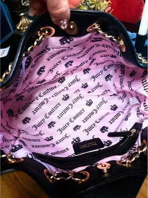 Juicy Couture Black Quilted Shoulder Tote Gold Chain Logo Purse NWT thumbnail 10