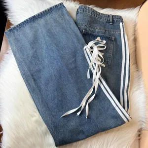 Edikted Ribbon Washed Low Rise Baggy Jeans Size XL thumbnail 3