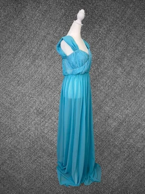 Light Blue Lace Chiffon Off‑Shoulder Gown Size XL thumbnail 3
