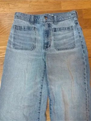 Madewell Emmett Patch Pocket Released Hem Boho Coastal Cowgirl Wide Leg Jeans 28 thumbnail 4