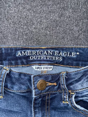 American Eagle Low Rise Micro Mini Jean Booty Shorts Distressed Sz 0 y2k grunge thumbnail 5