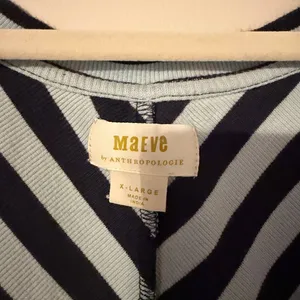Maeve by Anthropologie Zip‎ Front Horizontal Stripe 3/4 Sleeve Cotton Top Sz XL thumbnail 5