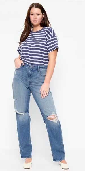 Old navy high rise OG loose ripped jeans thumbnail 1