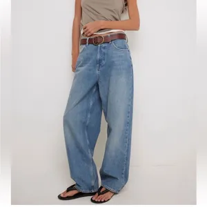 FREE PEOPLE WE THE FREE Cora Slouchy Jean Mid Rise Button Fly Meadow NEW thumbnail 2