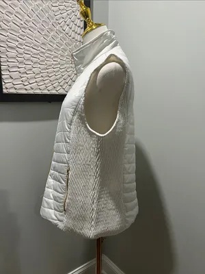 Marc New York White Quilted Gold-Zip Vest thumbnail 4