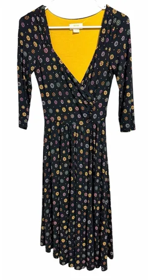 Maeve‎ Anthropologie Archival Midi Motif Faux Wrap Dress Women's Size X-Small thumbnail 1