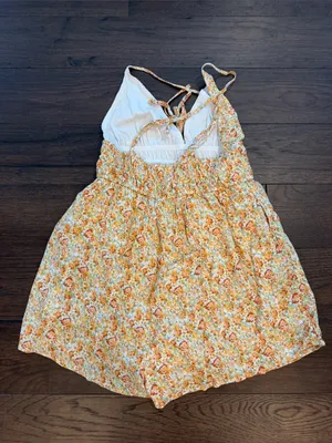 Garage Yellow & Orange Floral Smocked Romper Size XS - C33-042 thumbnail 6