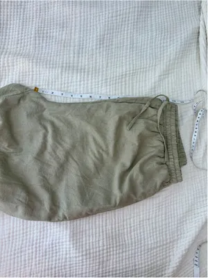 Women's Unbranded Silk Trousers Green Size 1X Silk Noil Raw Silk Drawstring thumbnail 6
