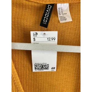 H&M Divided Mustard Yellow Rib Knit Long Sleeve Tie-Front Crop Cardigan Size M thumbnail 3