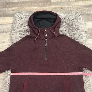 prAna Hartlie wool blend pullover half zip jacket mulled wine M thumbnail 7