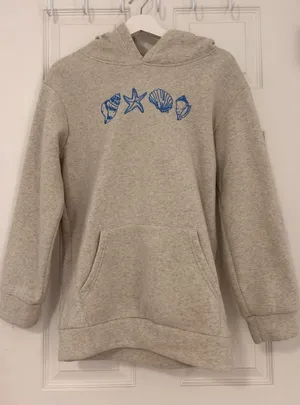 seashell hoodie light grey Gray thumbnail 1