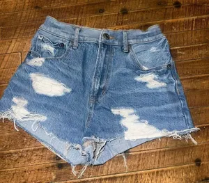 American Eagle 00 distressed highest rise 90’s boyfriend shorts thumbnail 1