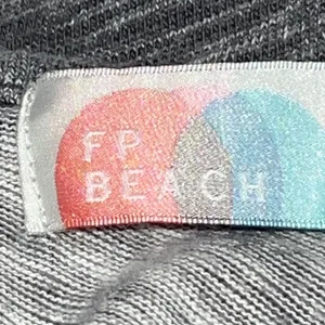 FP Beach Two Body Corps Deux Cowl Neck Space Dye Top Grey Long Sleeve Size XS/S thumbnail 8