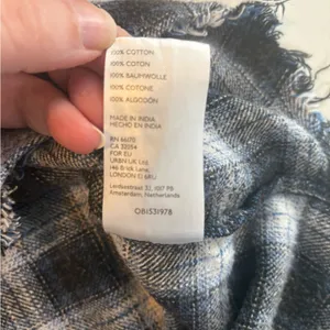 BDG‎ Urban Outfitters Navy Plaid Hi-Low Flannel Shirt Frayed Grunge Size 0439 thumbnail 10