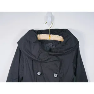 Louie Louie Double Breasted Belted Trench Coat Womens M Black Utility Scandi thumbnail 6
