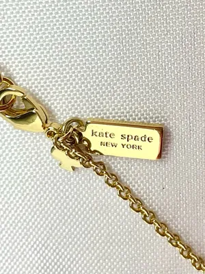 Kate Spade Take A Bow Turquoise Enamel Gold Scatter Station Long Necklace thumbnail 3