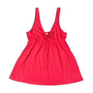 Abercrombie‎ & Fitch Babydoll Tank Top Womens Medium Red Excellent Tie Front Tie thumbnail 1