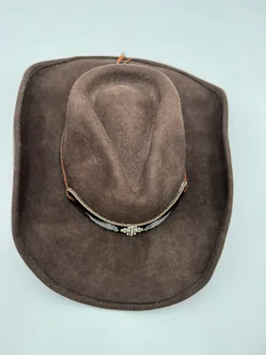 Run A Muck Brown Wool Felt Cowboy Hat NWT Adult Unisex Size L Western Cross thumbnail 2