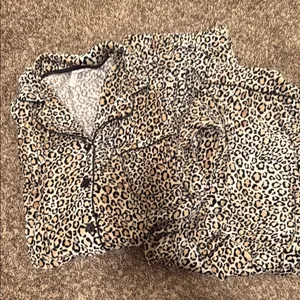 Joyspun leopard plus size pajama pant set woman size 2X 18W-20W long sleeve thumbnail 2