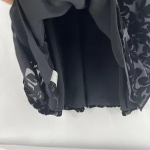Laura Ashley Black Silk Blend Burnout Velvet‎ Hem Spaghetti Strap Maxi Dress thumbnail 8