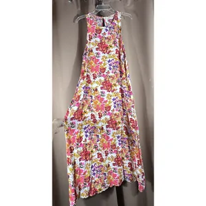 Natural Life Katie Floral Maxi Dress L XL Sleeveless Vibrant Boho Pockets Print thumbnail 3