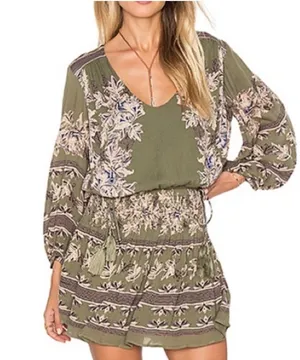 Free People Moonlight Drive Green Tunic Dress thumbnail 1