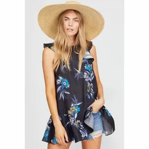 FREE PEOPLE‎ Summer In Tulum Floral Tunic S thumbnail 3