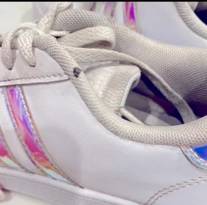 Adidas Holographic White Sneakers Shoes M3 W 4.5 5 Athletic Retro Metallic thumbnail 5