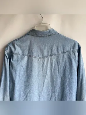 Ladies Justin Allen vintage western denim jean shirt casual fall winter Large thumbnail 7