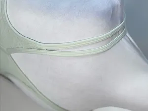 Yvette Anywhere Sports Bra S NWT Mint Green Padded Mesh Back Yoga Pilates Soft thumbnail 5