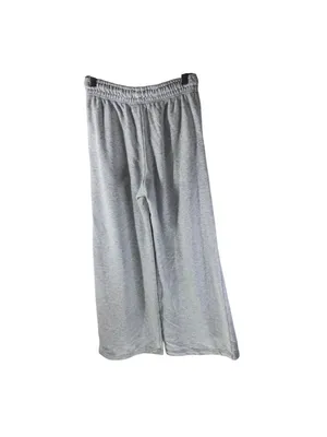 Bershka Womens Wide Leg Sweatpants Pintuck Pockets Drawstring Pockets Gray XS thumbnail 2