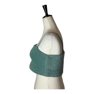 Gymshark‎ Whitney Simmons Sports Bra Large Green Eyelash Fuzzy Knit Bandau Top thumbnail 5