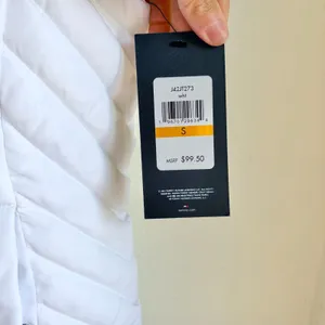 NWT TOMMY HILFIGER White Quilted Puffer Vest Chevron Gilet Womens Small thumbnail 5