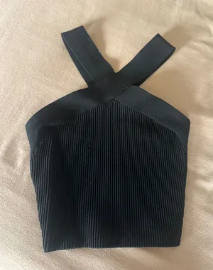 Aritzia Black Babaton Top Crop thumbnail 1