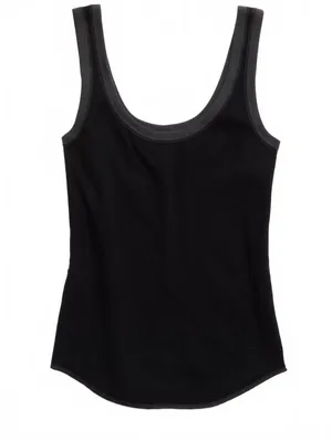 AE Aerie Ribbed Scoop Neck Tank Top American Eagle NWT Black Medium thumbnail 4