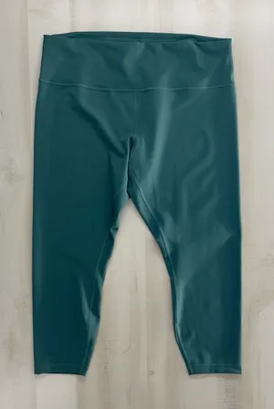 LULULEMON womens green align high rise crop stretch leggings workout lounge yoga thumbnail 1