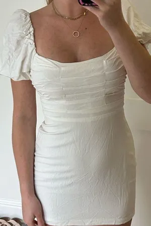 ASTR The Label Puff Sleeve Mini Dress White thumbnail 4